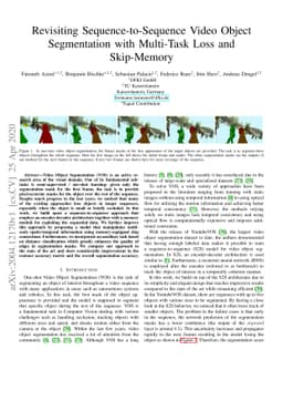 Revisiting Sequence-to-Sequence Video Object Segmentation with
  Multi-Task Loss and Skip-Memory
