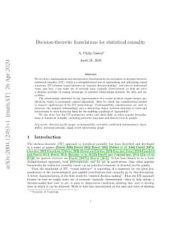Decision-theoretic foundations for statistical causality