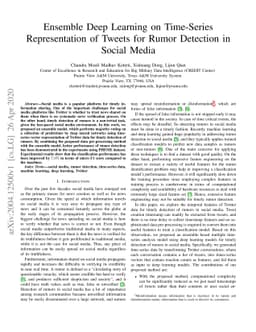 Ensemble Deep Learning on Time-Series Representation of Tweets for Rumor
  Detection in Social Media