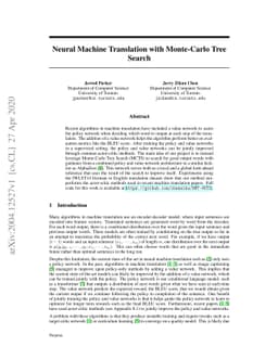 Neural Machine Translation with Monte-Carlo Tree Search
