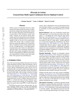 Diversity in Action: General-Sum Multi-Agent Continuous Inverse Optimal
  Control