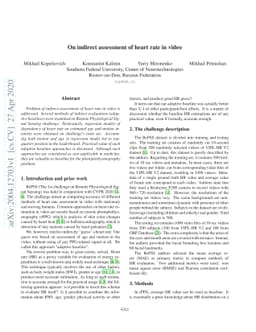 On indirect assessment of heart rate in video