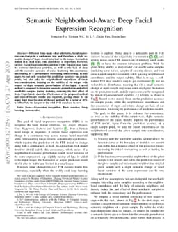 Semantic Neighborhood-Aware Deep Facial Expression Recognition