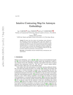Intuitive Contrasting Map for Antonym Embeddings