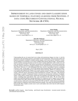 Improvement in Land Cover and Crop Classification based on Temporal
  Features Learning from Sentinel-2 Data Using Recurrent-Convolutional Neural
  Network (R-CNN)