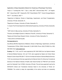 Application of Deep Interpolation Network for Clustering of Physiologic
  Time Series