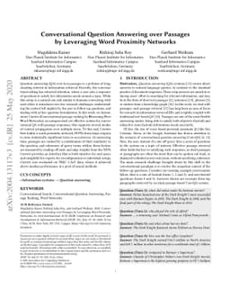 Conversational Question Answering over Passages by Leveraging Word
  Proximity Networks