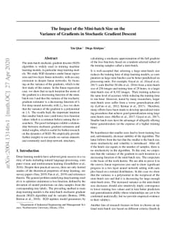 The Impact of the Mini-batch Size on the Variance of Gradients in
  Stochastic Gradient Descent