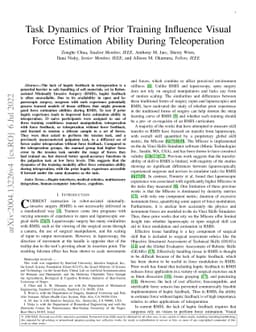 Task Dynamics of Prior Training Influence Visual Force Estimation
  Ability During Teleoperation