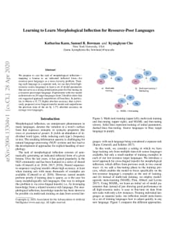 Learning to Learn Morphological Inflection for Resource-Poor Languages