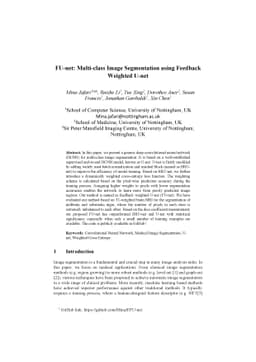 FU-net: Multi-class Image Segmentation Using Feedback Weighted U-net