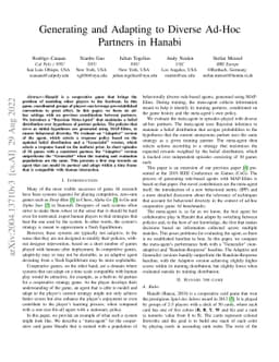 Generating and Adapting to Diverse Ad-Hoc Cooperation Agents in Hanabi