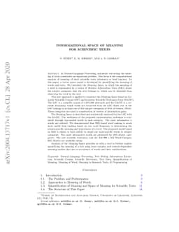 Informational Space of Meaning for Scientific Texts