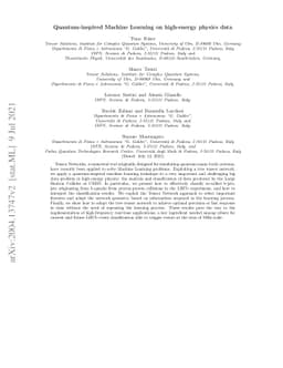 Quantum-inspired Machine Learning on high-energy physics data