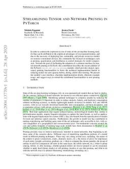 Streamlining Tensor and Network Pruning in PyTorch