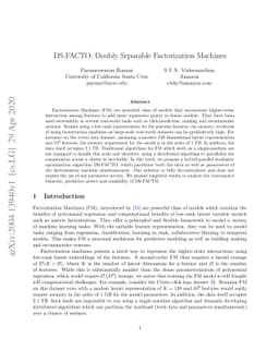 DS-FACTO: Doubly Separable Factorization Machines