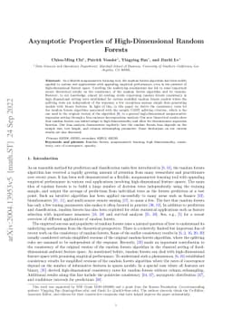 Asymptotic Properties of High-Dimensional Random Forests