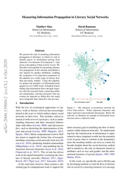 Measuring Information Propagation in Literary Social Networks