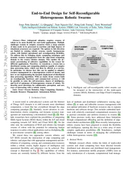 End-to-End Design for Self-Reconfigurable Heterogeneous Robotic Swarms