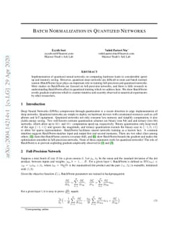 Batch Normalization in Quantized Networks