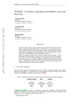 TUNIZI: a Tunisian Arabizi sentiment analysis Dataset
