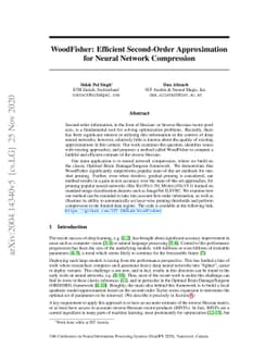 WoodFisher: Efficient Second-Order Approximation for Neural Network
  Compression