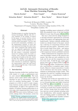 AxCell: Automatic Extraction of Results from Machine Learning Papers