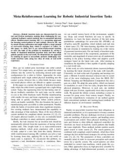 Meta-Reinforcement Learning for Robotic Industrial Insertion Tasks