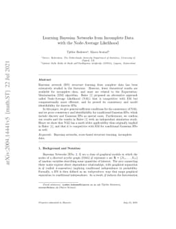 Learning Bayesian Networks from Incomplete Data with the Node-Average
  Likelihood