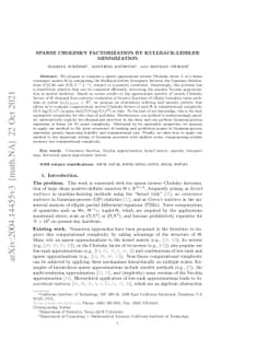 Sparse Cholesky factorization by Kullback-Leibler minimization