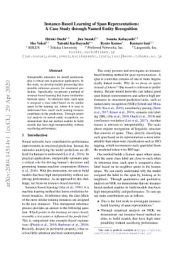 Instance-Based Learning of Span Representations: A Case Study through
  Named Entity Recognition