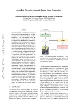 memeBot: Towards Automatic Image Meme Generation