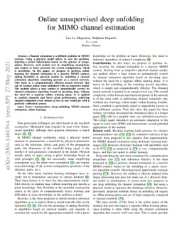 Online unsupervised deep unfolding for MIMO channel estimation