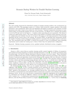 Dynamic backup workers for parallel machine learning