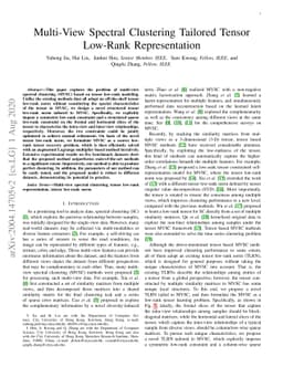 Multi-View Spectral Clustering Tailored Tensor Low-Rank Representation