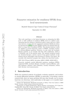 Parameter estimation for semilinear SPDEs from local measurements