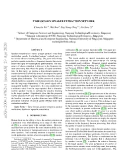 Time-domain speaker extraction network