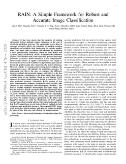 RAIN: A Simple Approach for Robust and Accurate Image Classification
  Networks