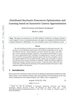 Distributed Stochastic Nonconvex Optimization and Learning based on
  Successive Convex Approximation