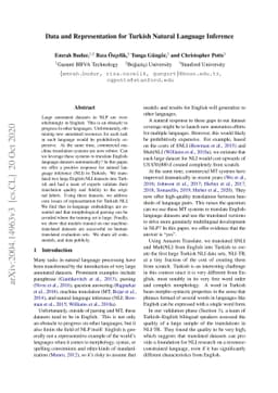 Data and Representation for Turkish Natural Language Inference