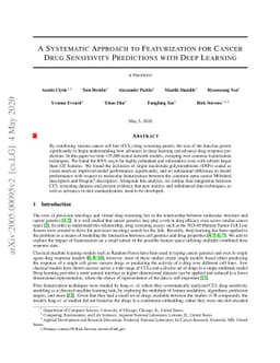 A Systematic Approach to Featurization for Cancer Drug Sensitivity
  Predictions with Deep Learning