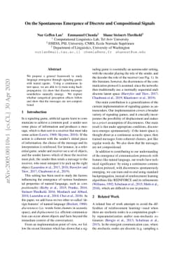 On the Spontaneous Emergence of Discrete and Compositional Signals