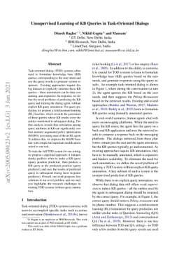 Unsupervised Learning of KB Queries in Task-Oriented Dialogs