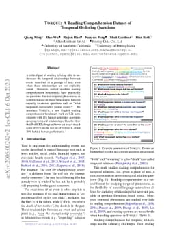 TORQUE: A Reading Comprehension Dataset of Temporal Ordering Questions