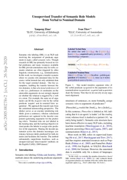 Unsupervised Transfer of Semantic Role Models from Verbal to Nominal
  Domain