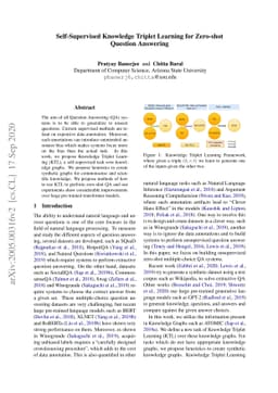 Self-supervised Knowledge Triplet Learning for Zero-shot Question
  Answering