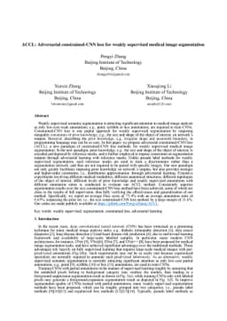 ACCL: Adversarial constrained-CNN loss for weakly supervised medical
  image segmentation