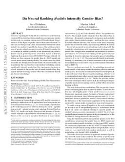 Do Neural Ranking Models Intensify Gender Bias?
