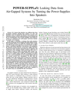 POWER-SUPPLaY: Leaking Data from Air-Gapped Systems by Turning the
  Power-Supplies Into Speakers