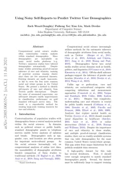 Using Noisy Self-Reports to Predict Twitter User Demographics